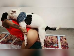 Sex with a dog: she loves sucking his big cock