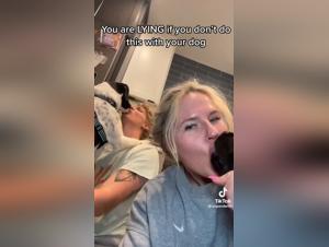 Woman kissing her dog: a dirty dog owner's XXX extreme experience