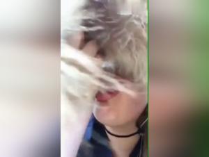 Woman and Dog: A Forbidden Meeting