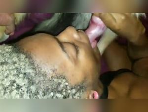 Bestiality with a black woman and a dog