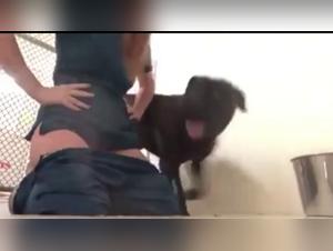 Extreme practices between a woman and her dog