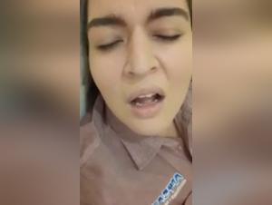 Amateur woman and her dog in a bestiality video