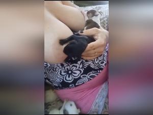 Extreme zoophilia video: Breastfeeding Puppy 28
