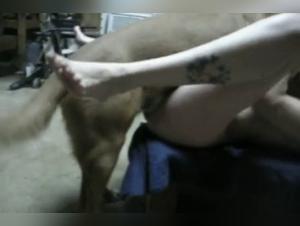 Mature woman and her four-legged companion