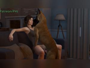 Lara Croft 3D: Sex mit einem Hund