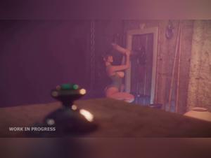 Lara Croft and her bestial adventure with a horse