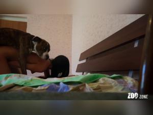 bestiality: An Englishwoman fucks with her dog