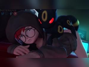 woman and dog in action