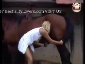 Bestiality with a horse: Kelly loves it