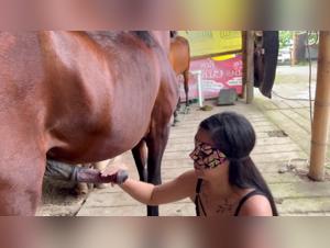 Valeria & Coral - Extreme Horse Sex - Milk Heaven