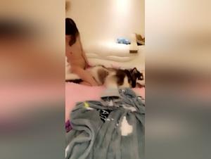 Bestiality sex video: Young Asian and her dog