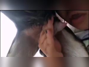 Bestiality: Latin woman and her dog