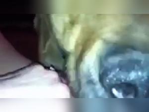 Bestial encounter: woman and dog