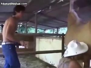 Bestial encounter with a blonde woman and a horse