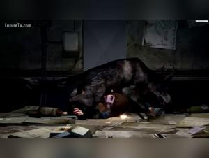 Animation érotique de bestialité : femme et chien