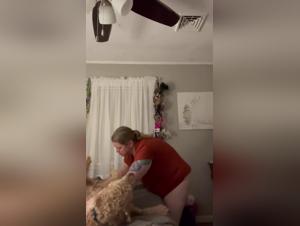 Mommy and her dog in extreme bestiality sex videos