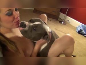 Asian woman fucks her dog in a porn movie to satisfy all fantasies