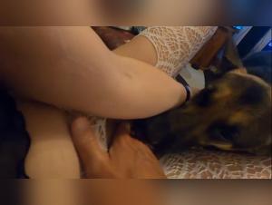 Fille baisée par chien hardcore
