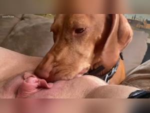 Bestial encounter: woman and dog