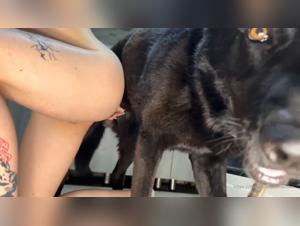 dog Alice custom big clitoris + dog