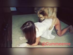 Russian Blonde Fucked by Dog