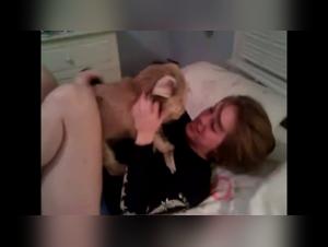 Bestiality: a woman and her dog