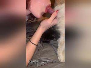 Woman Dog BLOWJOB