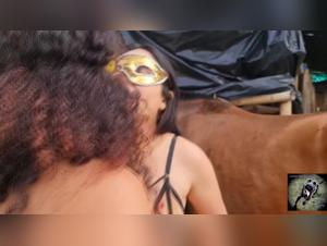 Blonde whore Valeria gets fucked by a horse lover