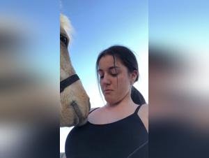 Forbidden Meeting: Woman and Horse