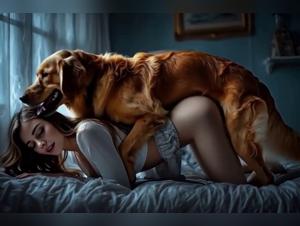 nexus sensuel: fille, chien et désir