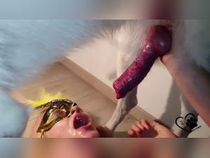 Dog fucking slave-girl