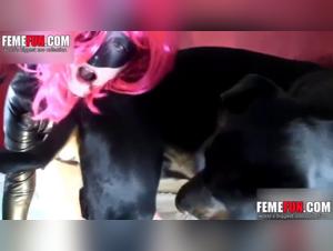 Intimate relationship between a young girl and her dog