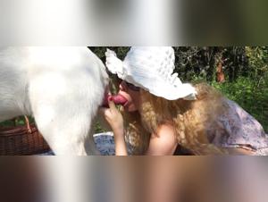 Woman and Her Canine Companion: An Intimate Look