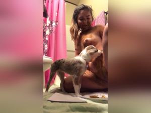 Elyssa and Her Canine Companion - A Passionate Encounter on Video