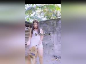 Tik Tok girl and her dog - Shocking bestiality video