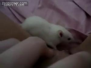 female teen dog play