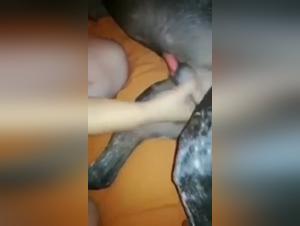 Bestial encounter: amateur woman and dog