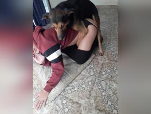 Woman and dog: a bestial and intense encounter