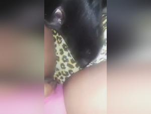 Mommy's Intimate Moment with Her Canine Friend