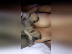 A woman and her dog: forbidden intimacy