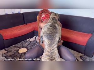 Forbidden meeting: woman and dog in a bestiality video