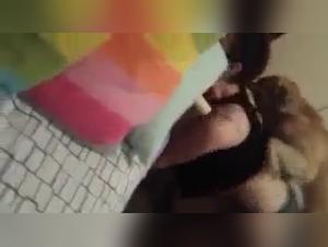 Italian woman and her dog in a beastly video