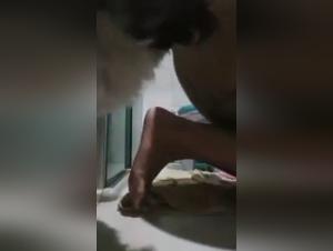 Lonely woman and her dog