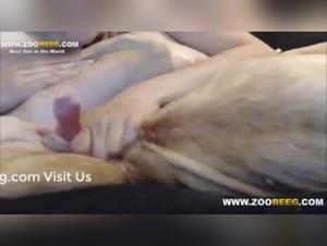 Tattooed woman and her dog in a zoophilia video