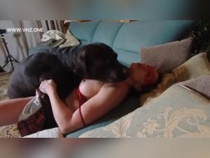 Extreme bestiality with Veronica and her canine friend