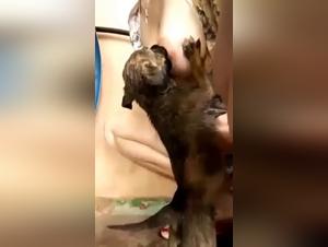 A Salty Dog Gets Sucked by Her Mother and Laughs at Him Afterwards After Eating at the Veterinarian's House