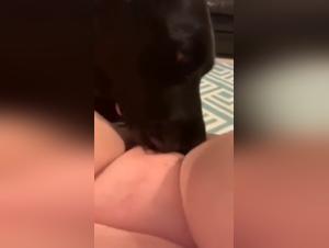 Woman and dog in shocking intimate relationship