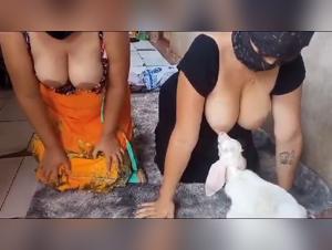 They Milk a Young Goat. Part 2