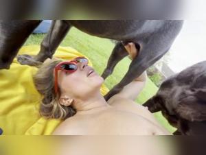 Intense bestiality with Veronica and her four-legged friend