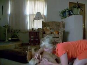 Bestiality: Mature woman and female dog in intense lovemaking